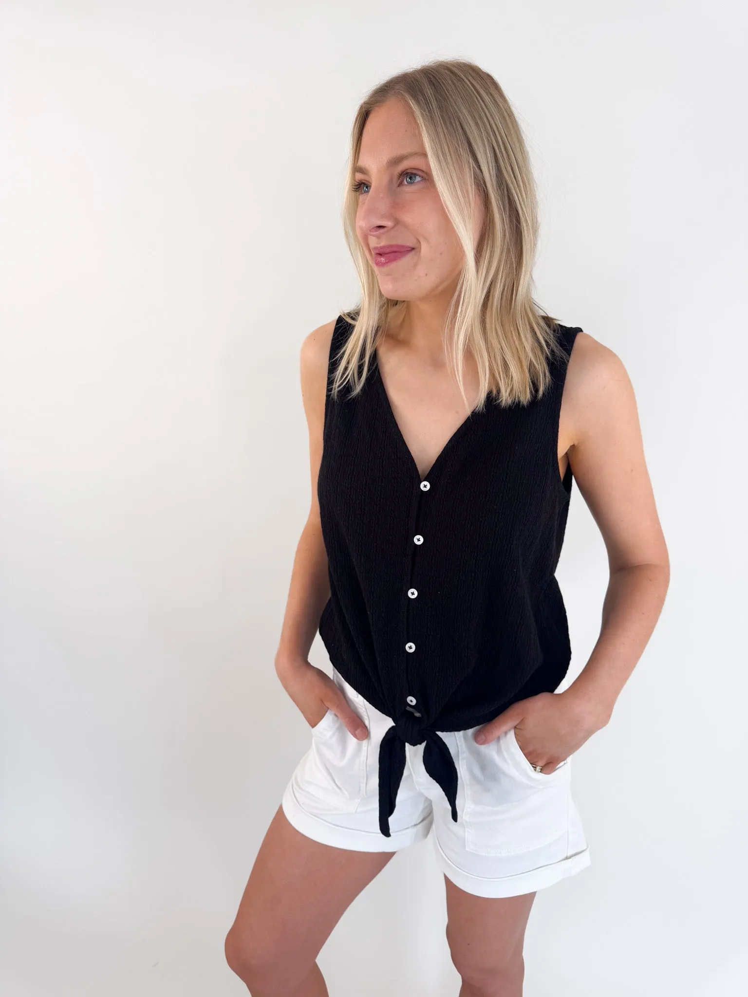 Vacation Black Tie Shell