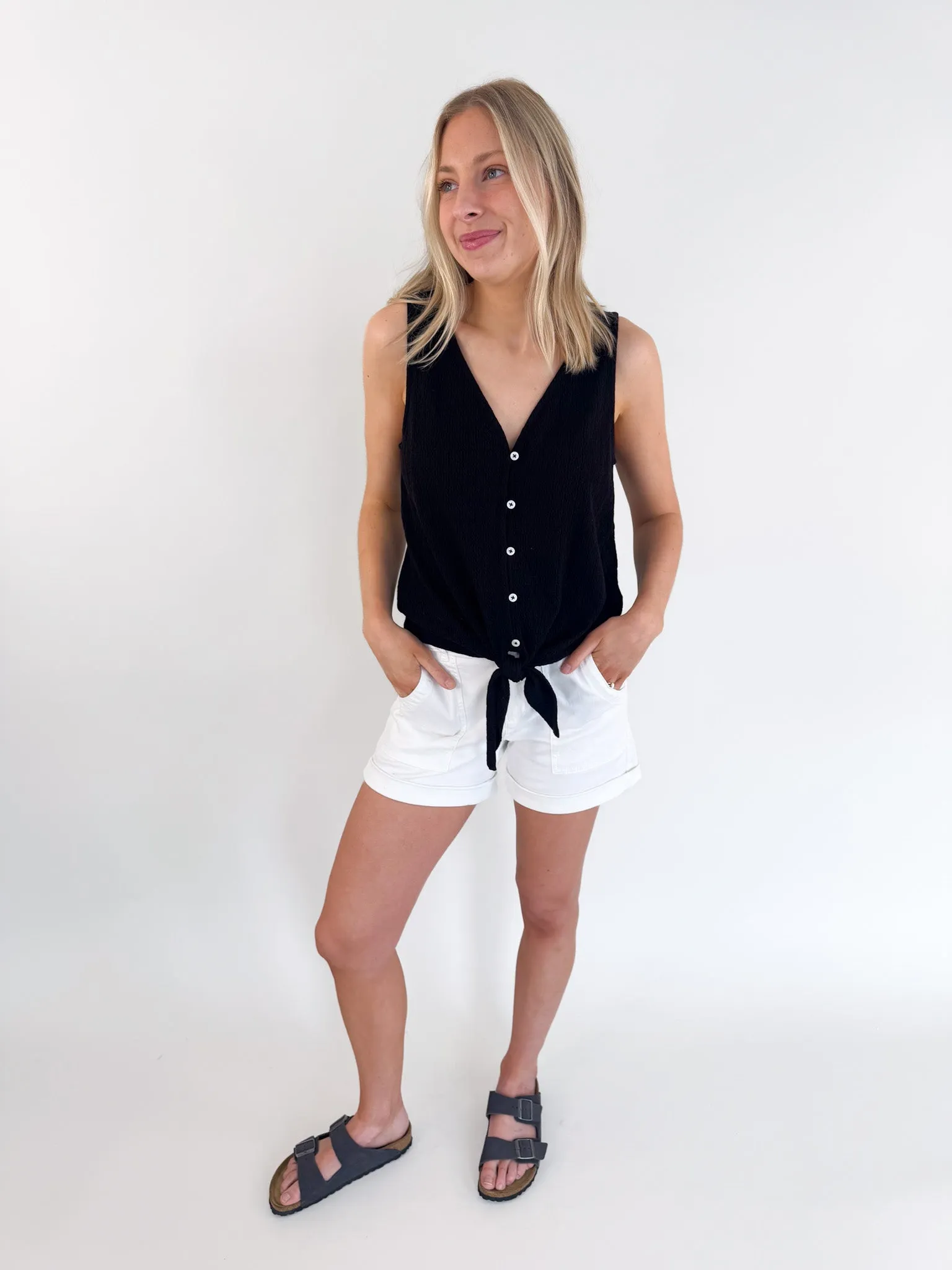Vacation Black Tie Shell