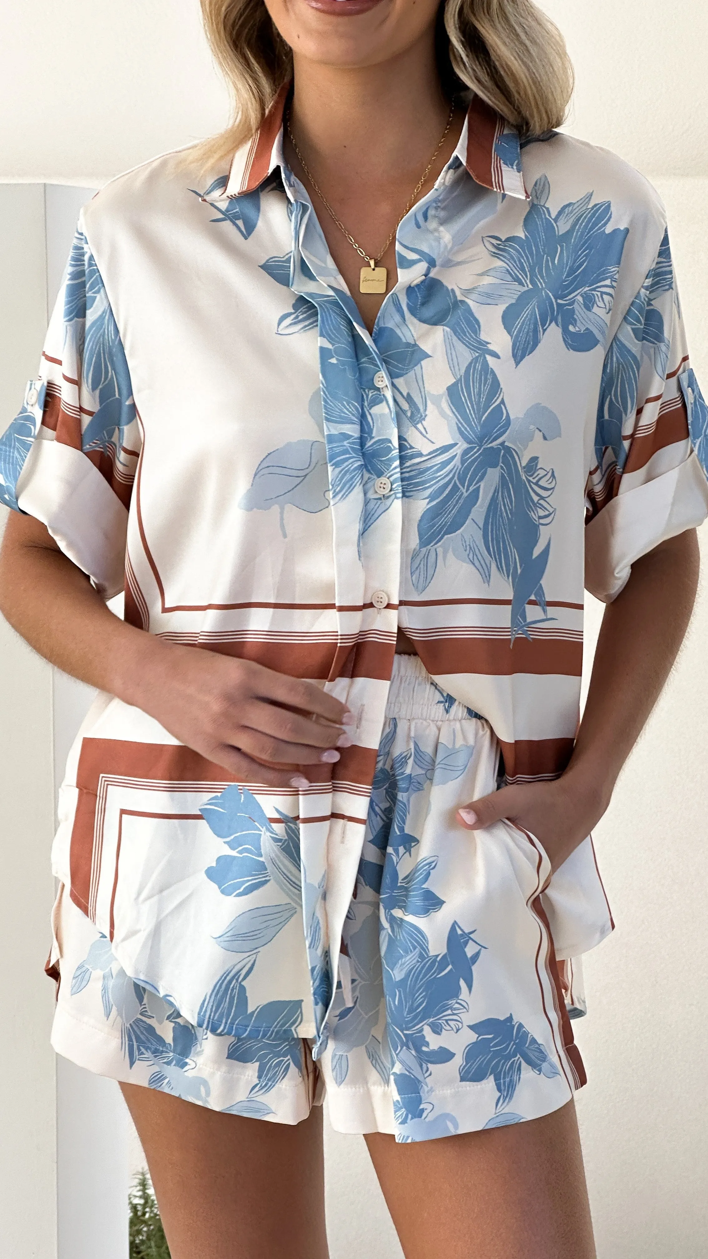 Vallerie Button Up Shirt - Amore Print