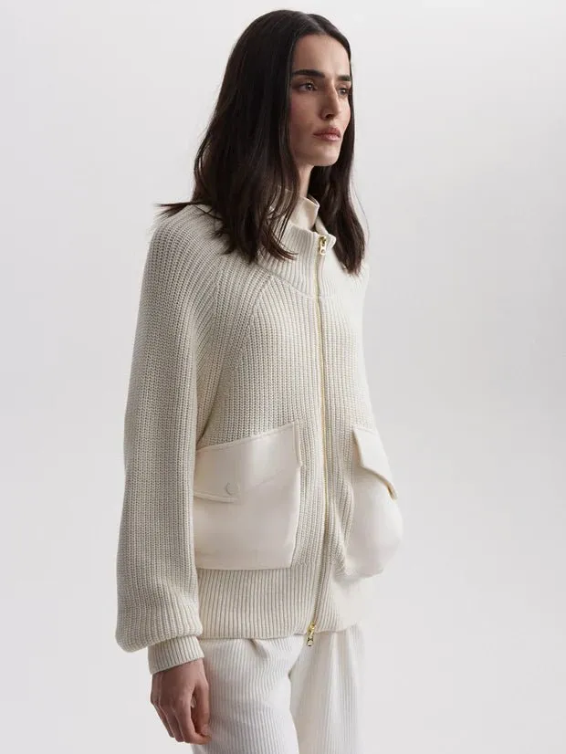 Varley - Egret Tessa Knit Jacket