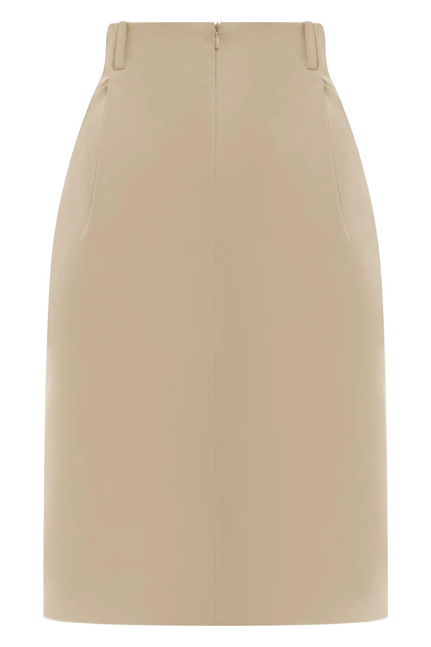 Vera Suiting Split Front Midi Skirt - Ivory Stone