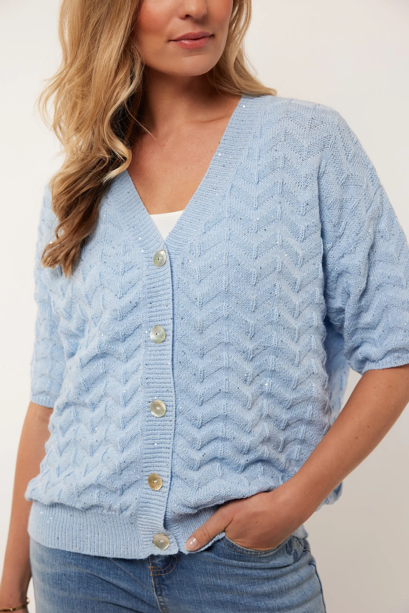 Vest Tate Knitting Chambray Blue