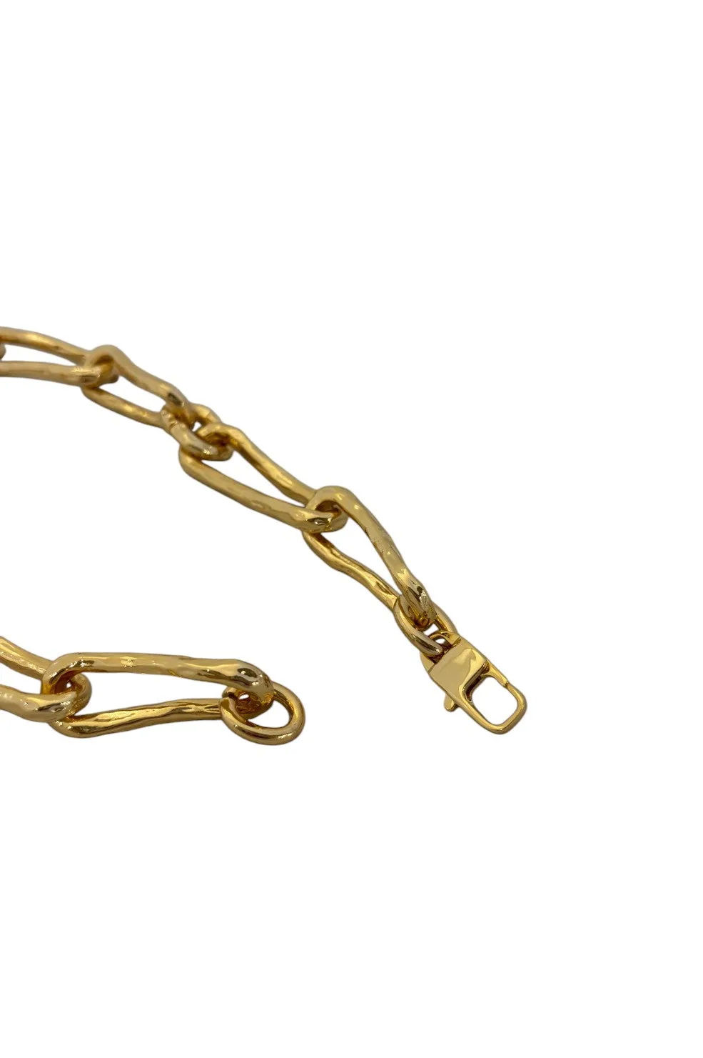 Vintage Texture Oval Link Chain - Gold