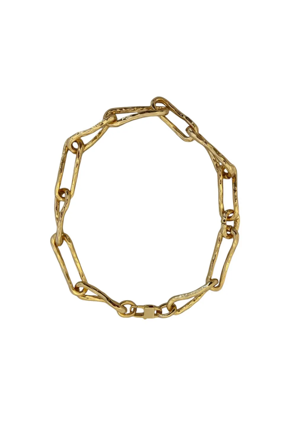 Vintage Texture Oval Link Chain - Gold