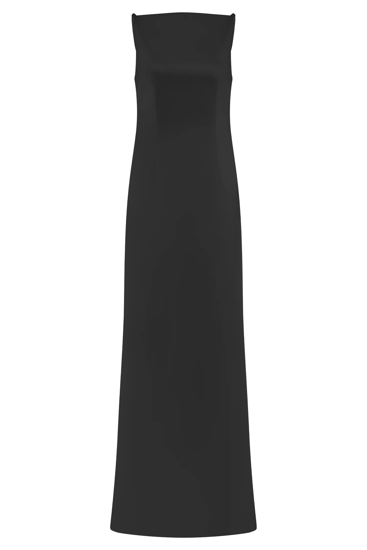 Violet Sleeveless Satin Maxi Dress - Black