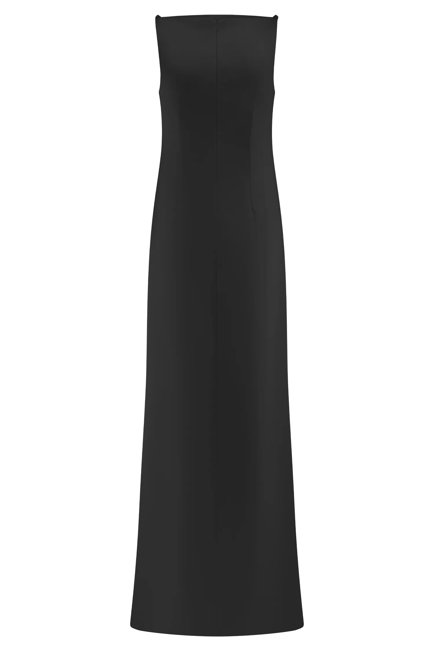 Violet Sleeveless Satin Maxi Dress - Black
