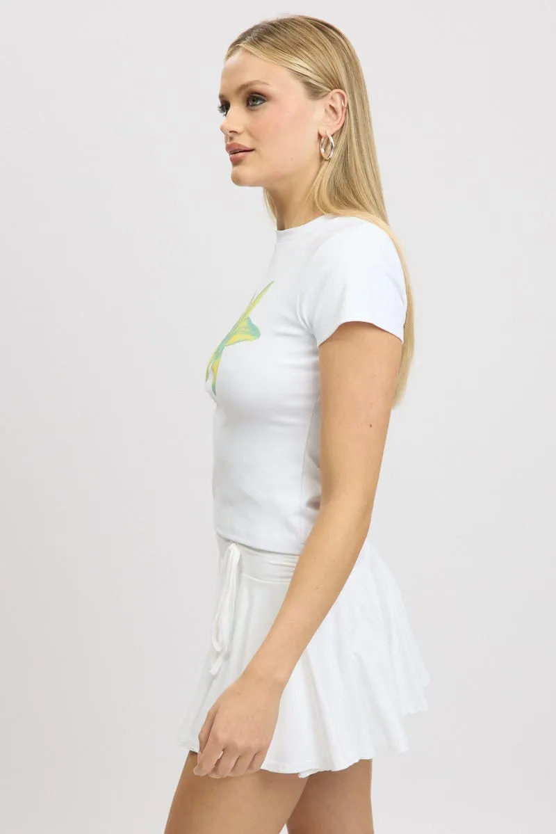 White Graphic Tee Short Sleeve