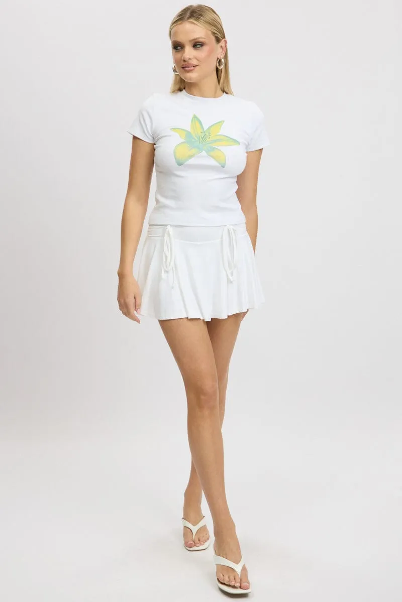 White Graphic Tee Short Sleeve