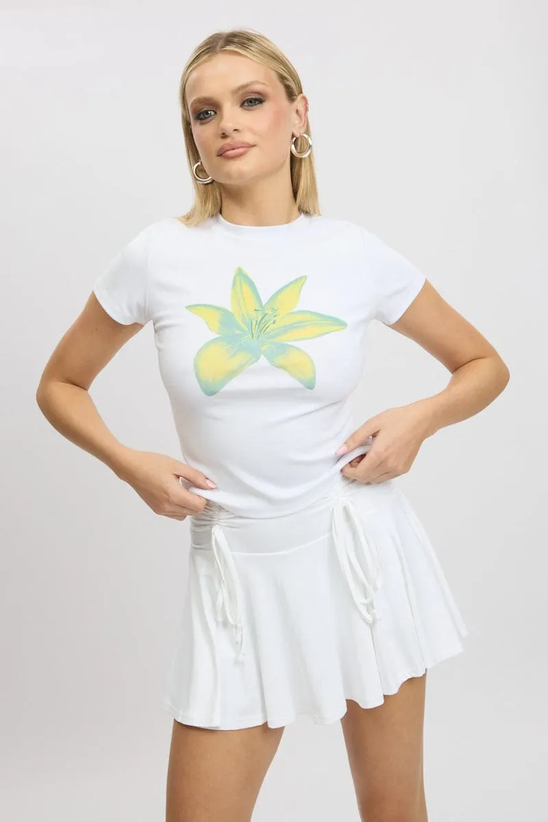 White Graphic Tee Short Sleeve