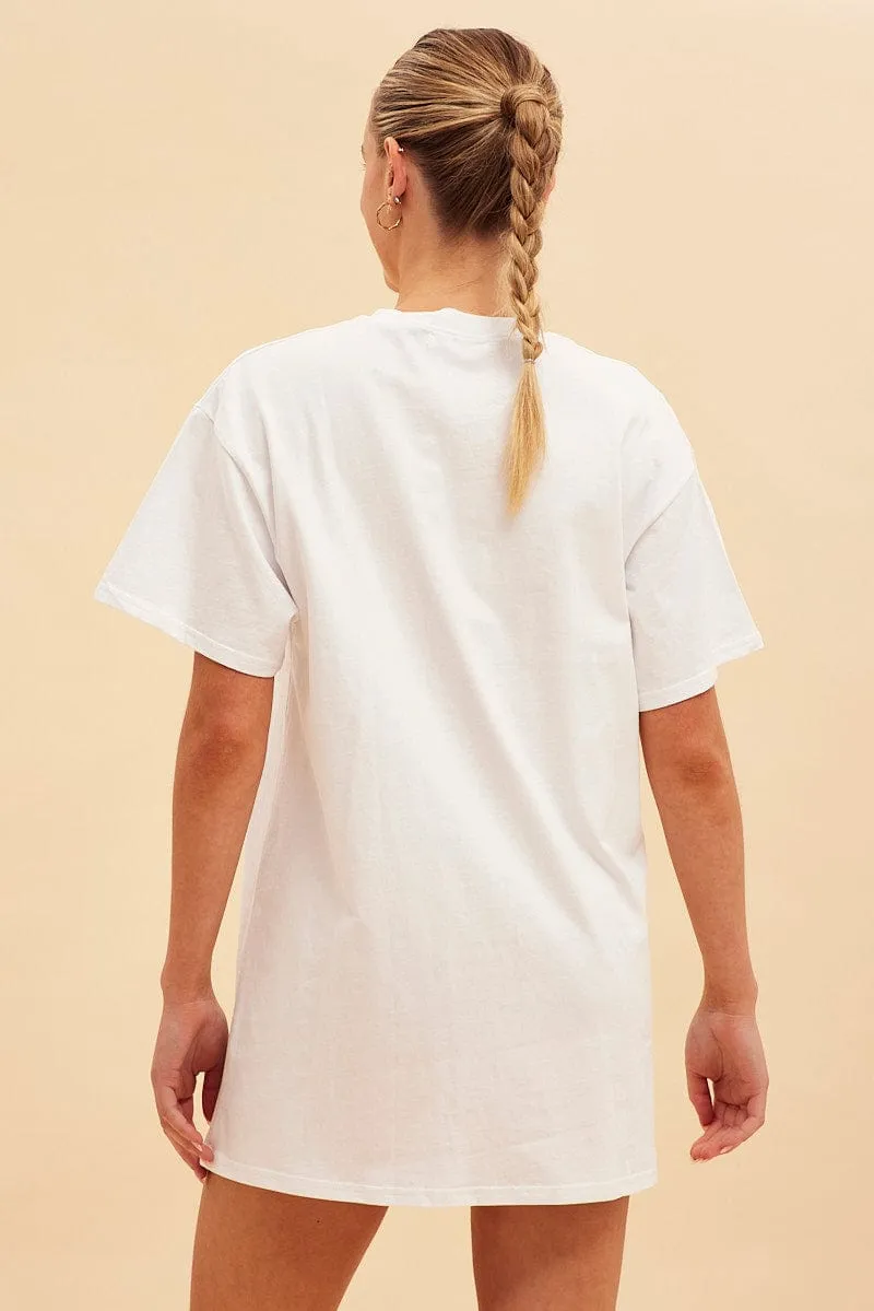 White Jamie Oversized T-Shirt Dress