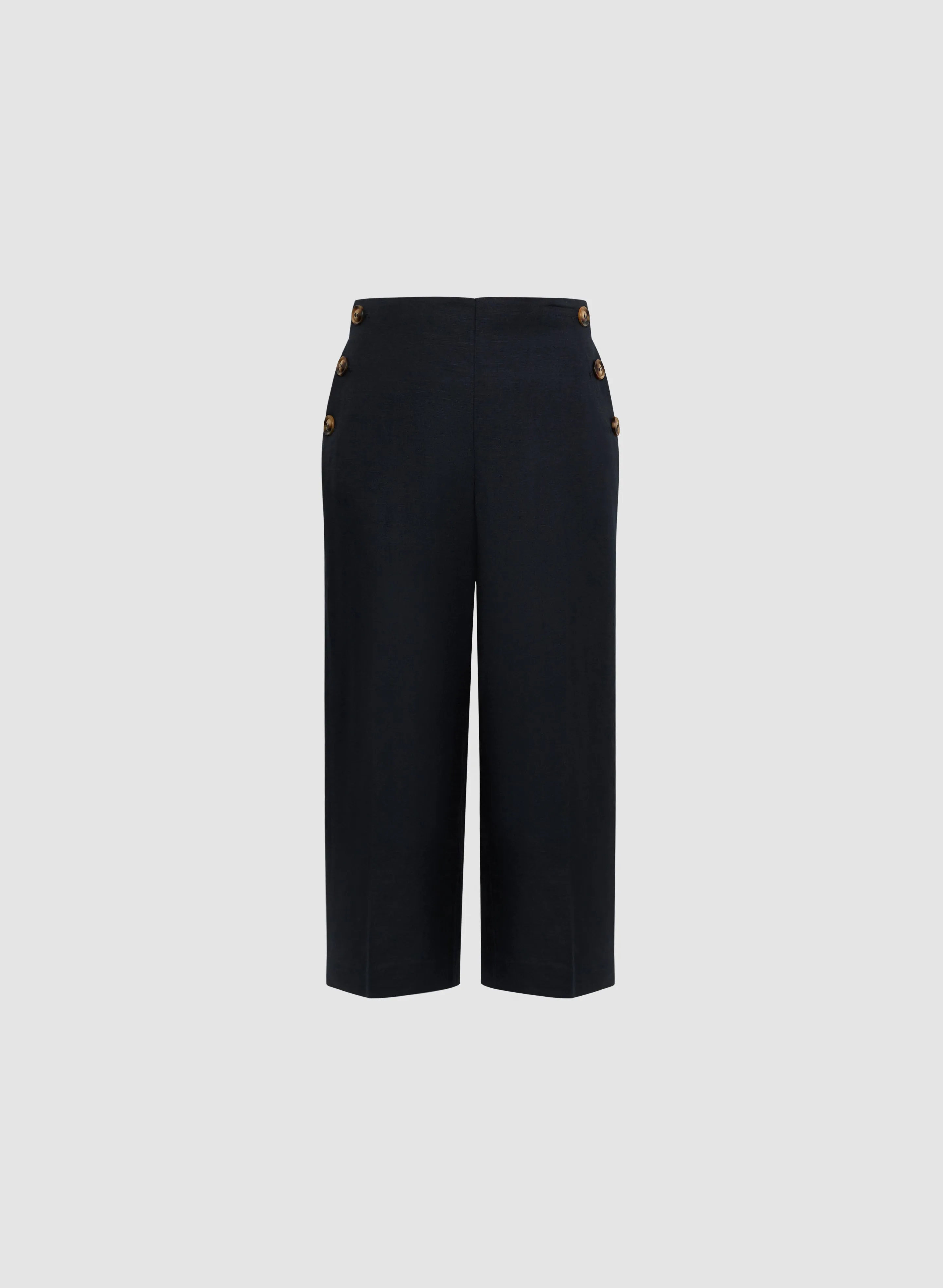 Wide Leg Linen-Blend Capris