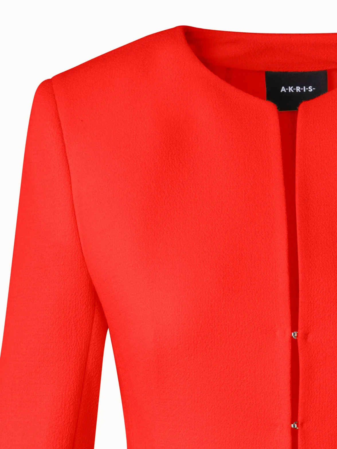 Wool Crêpe Double-Face Short Jacket