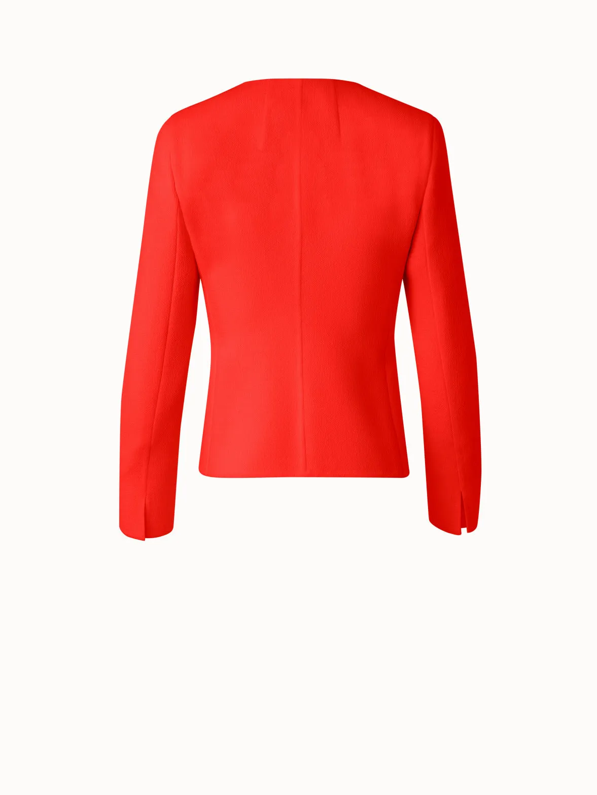Wool Crêpe Double-Face Short Jacket