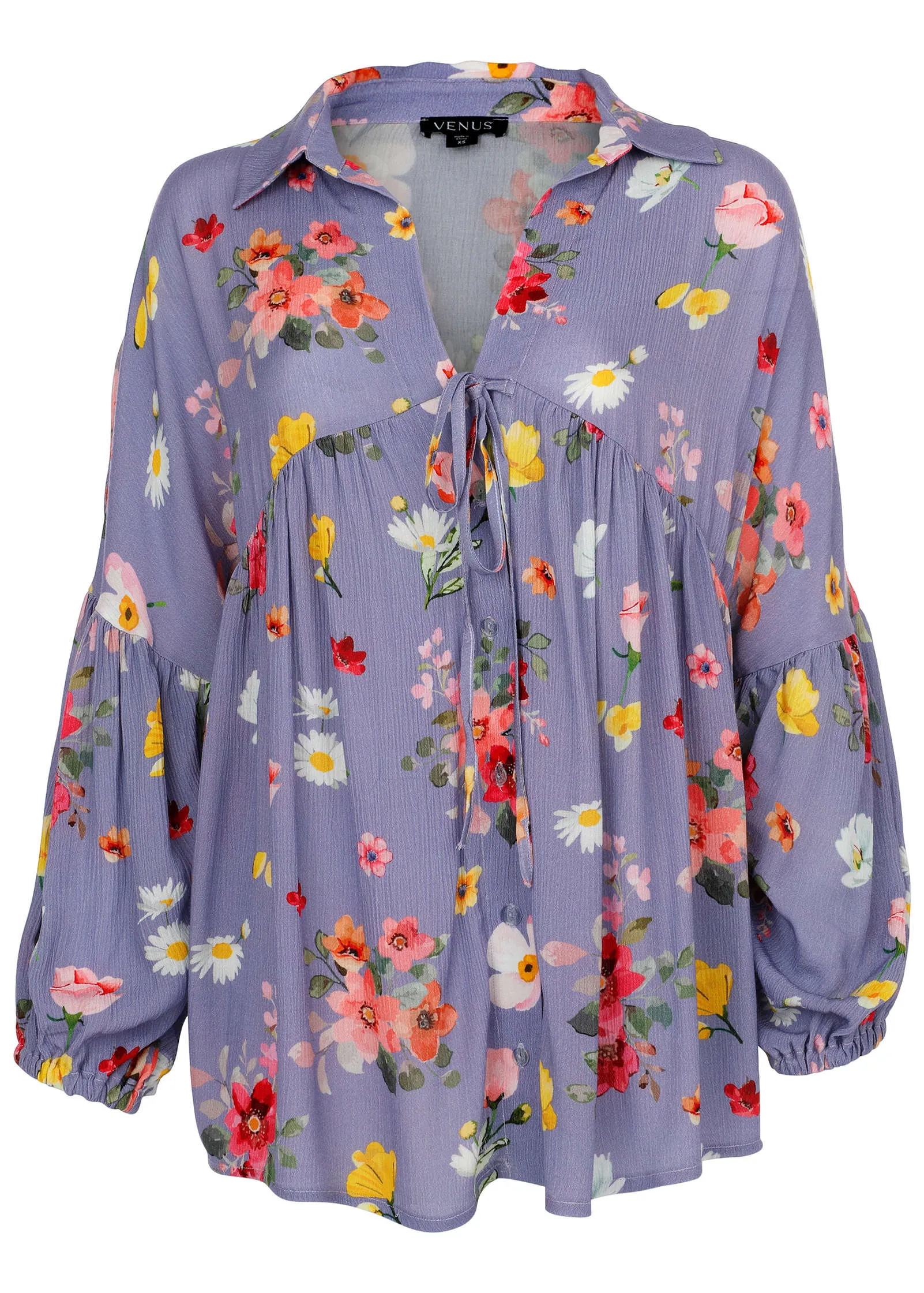 Woven Tunic Top - Blue Multi