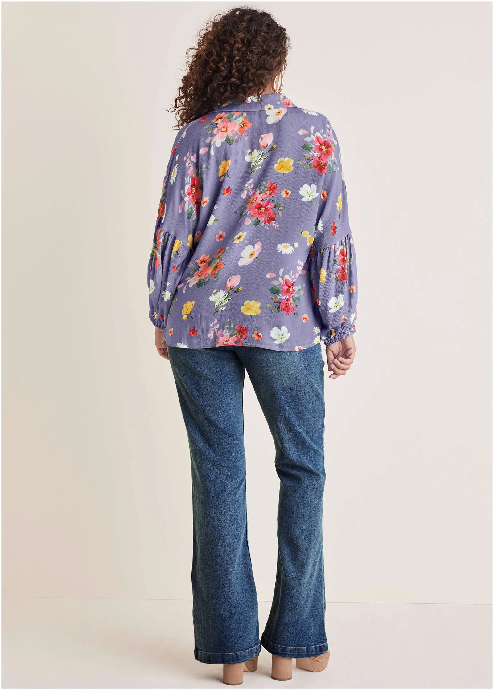 Woven Tunic Top - Blue Multi