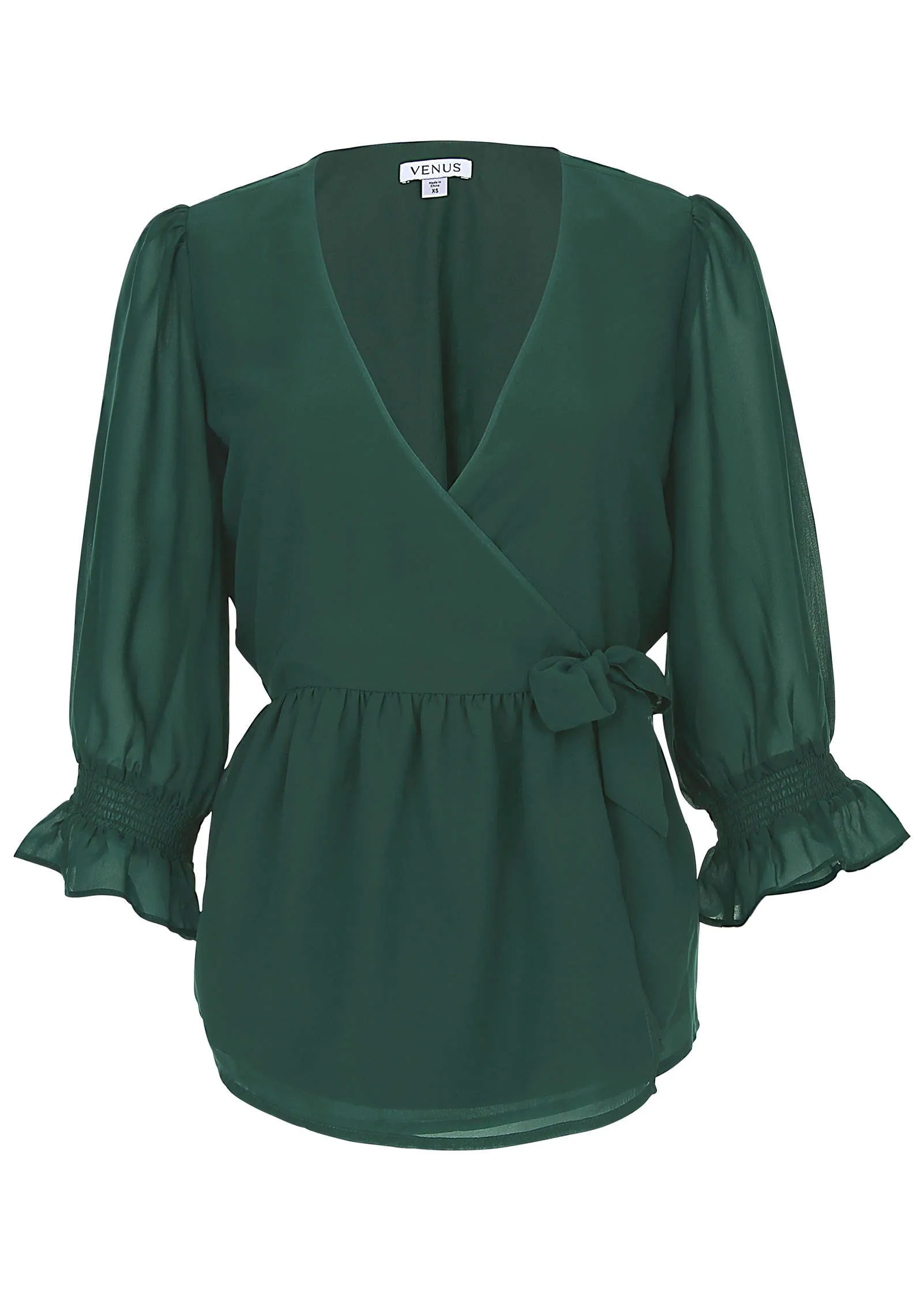 Wrap Tie Blouse - Aventurine
