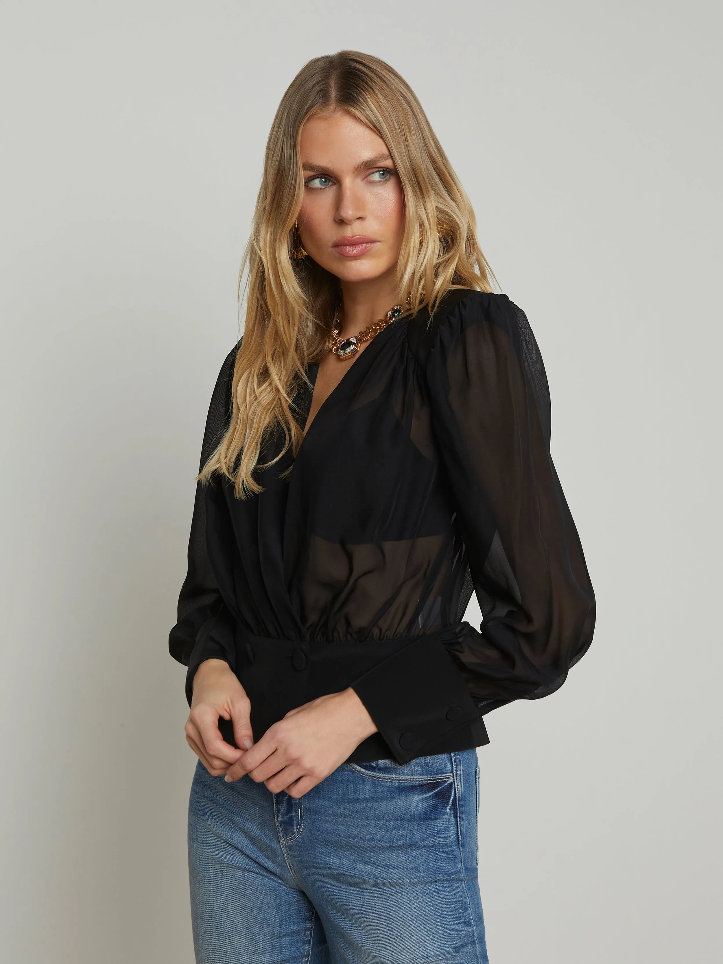 Yan Silk Wrap Blouse