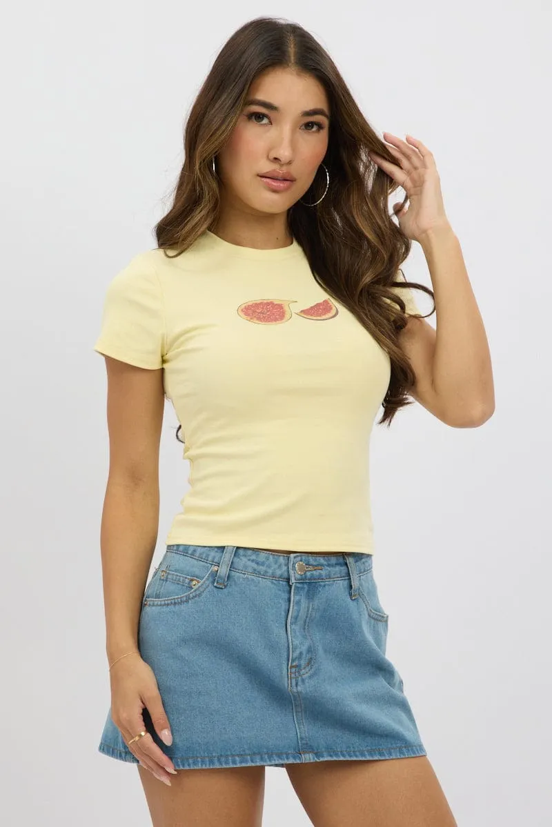Yellow Graphic Tee Short Sleeve